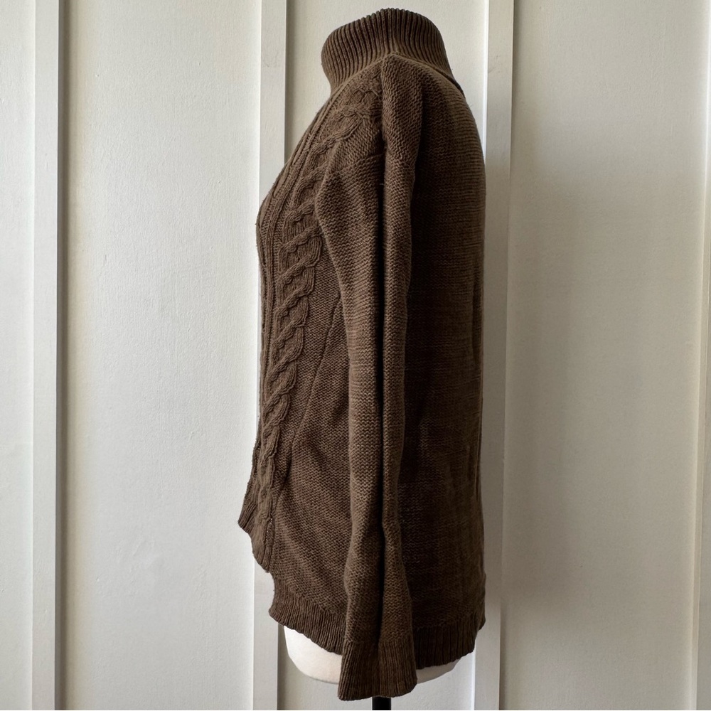 Old Navy Olive Green Cable Knit Turtleneck‎ Sweater – Size Medium - Picture 3 of 8